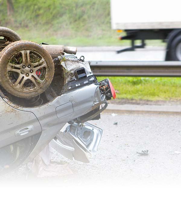 flipped car