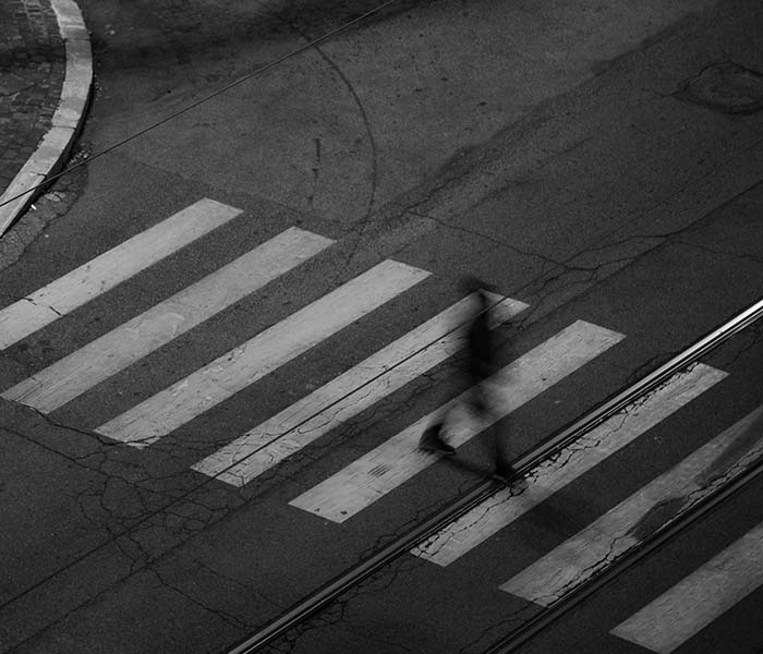 Pedestrian at night